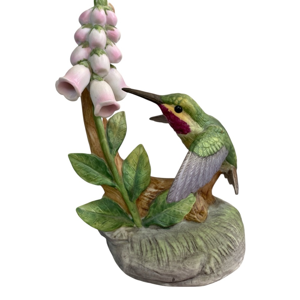 Andrea By Sadek Green and Pink Hummingbird Figurine